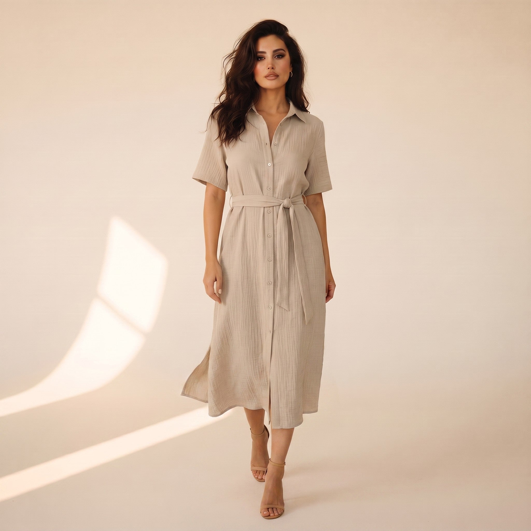 Odette | Women's Cotton Shirt Dress - view 4
