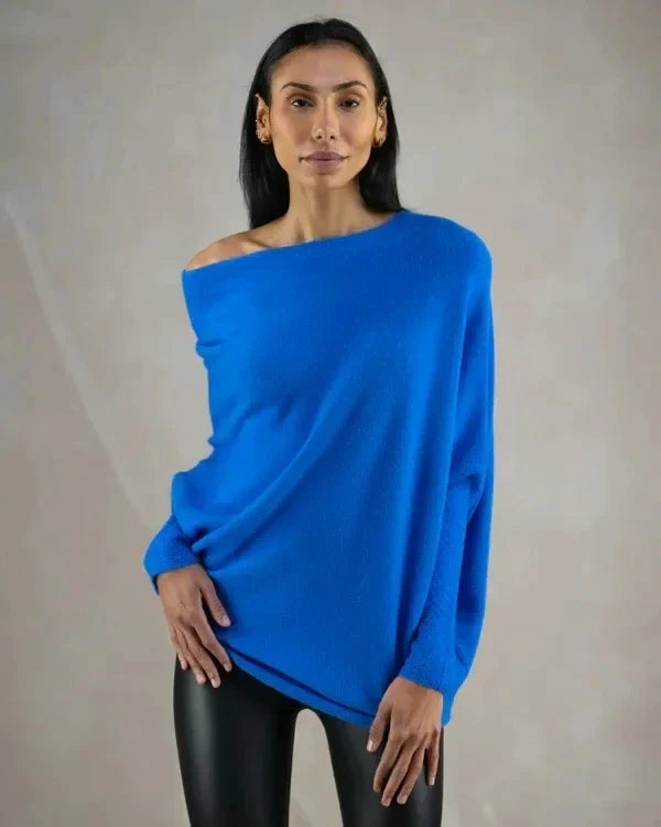 Off-Center Draped Sweater by Paulina