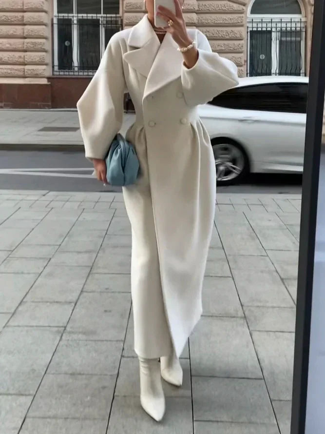 Double-Breasted Maxi Coat for Women