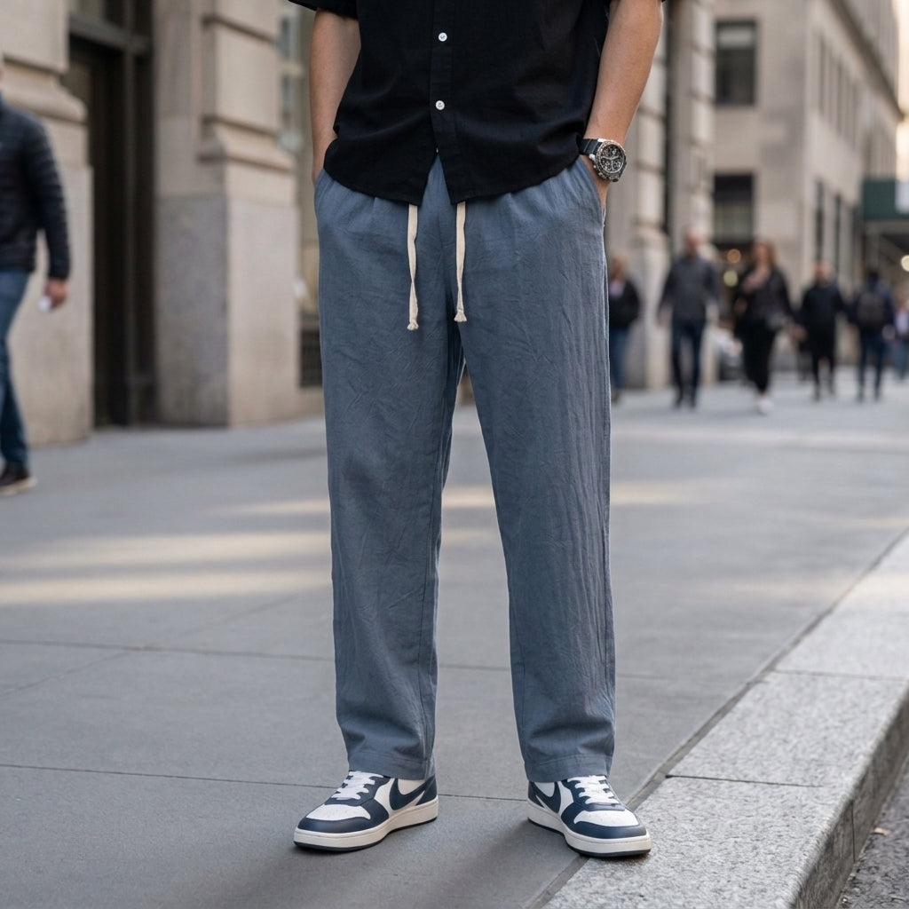 Kyoto | Men's Wide Leg Linen Pants