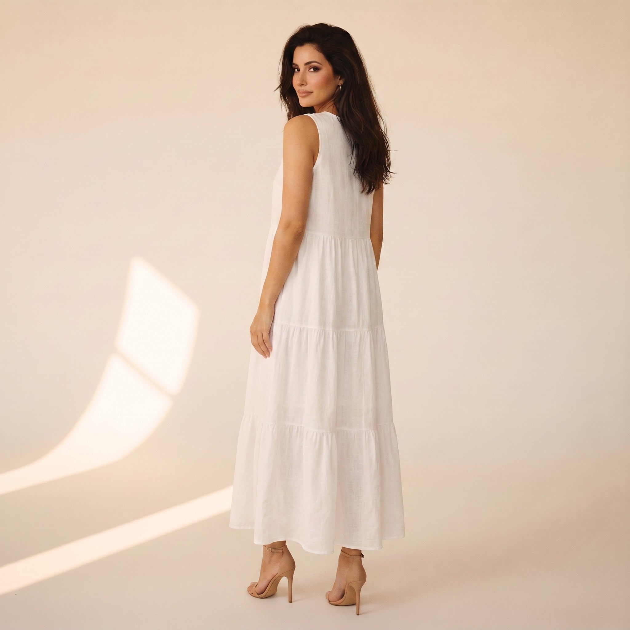 Liesel | Women's Cotton Tiered Maxi Dress - view 2