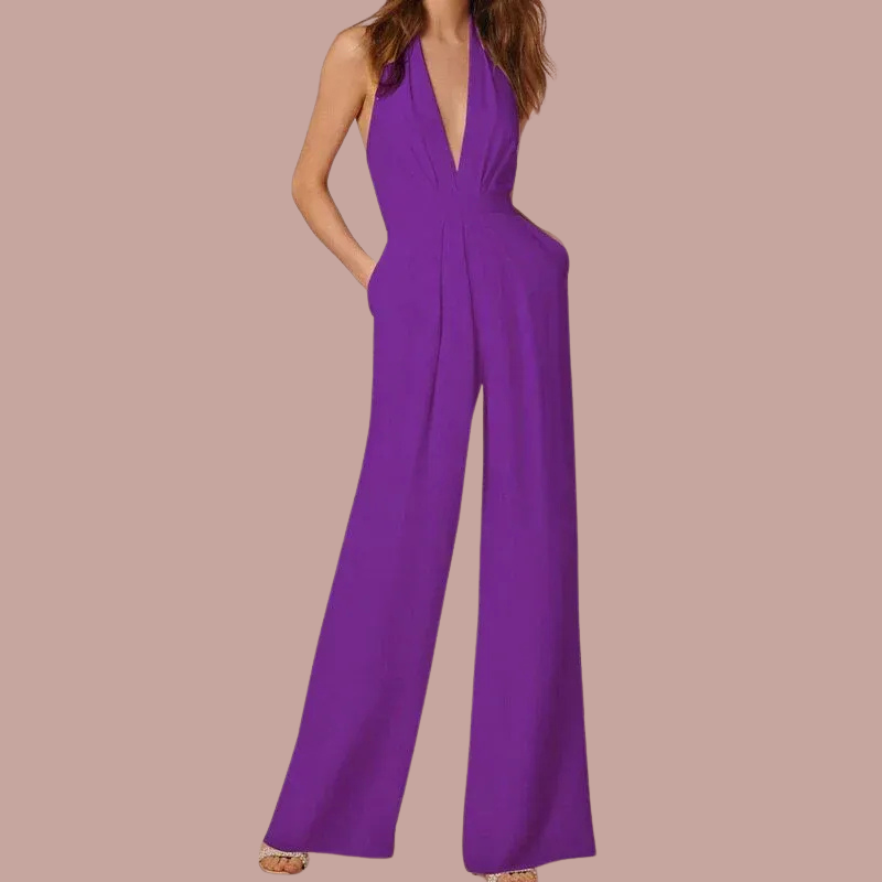 Verana | Stylish Sleeveless Women's Jumpsuit | Wide Legs And Deep V-Neck
