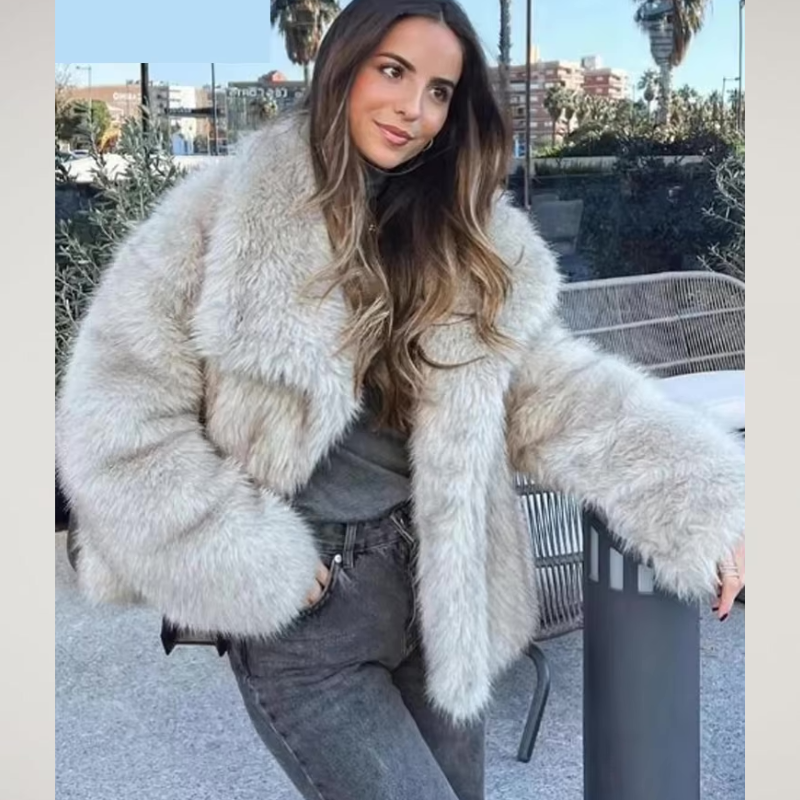 Oversized Faux Fur Coat for Women
