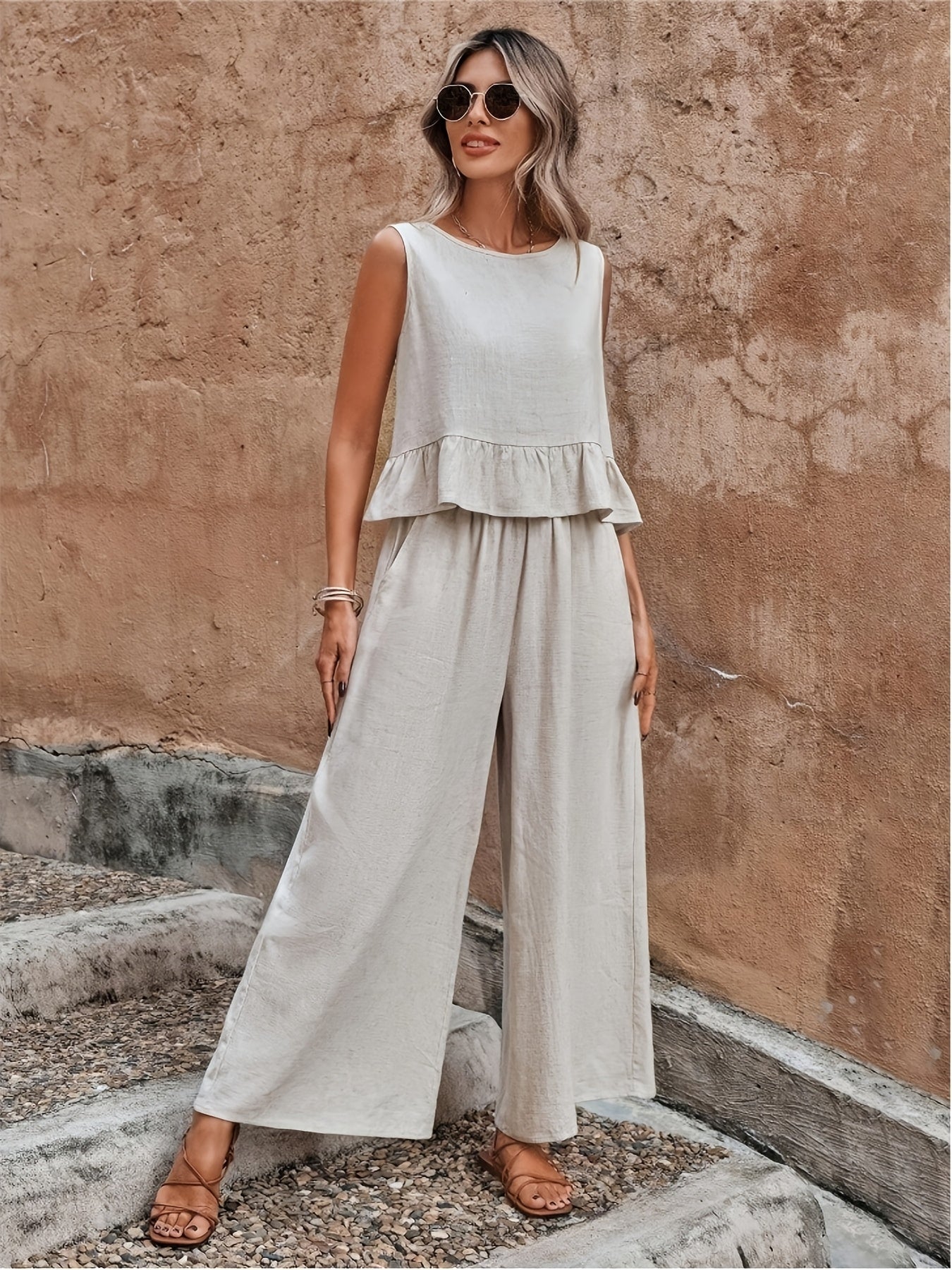 Linen Ruffle Jumpsuit | Women’s Summer Look | Casual Summer Style