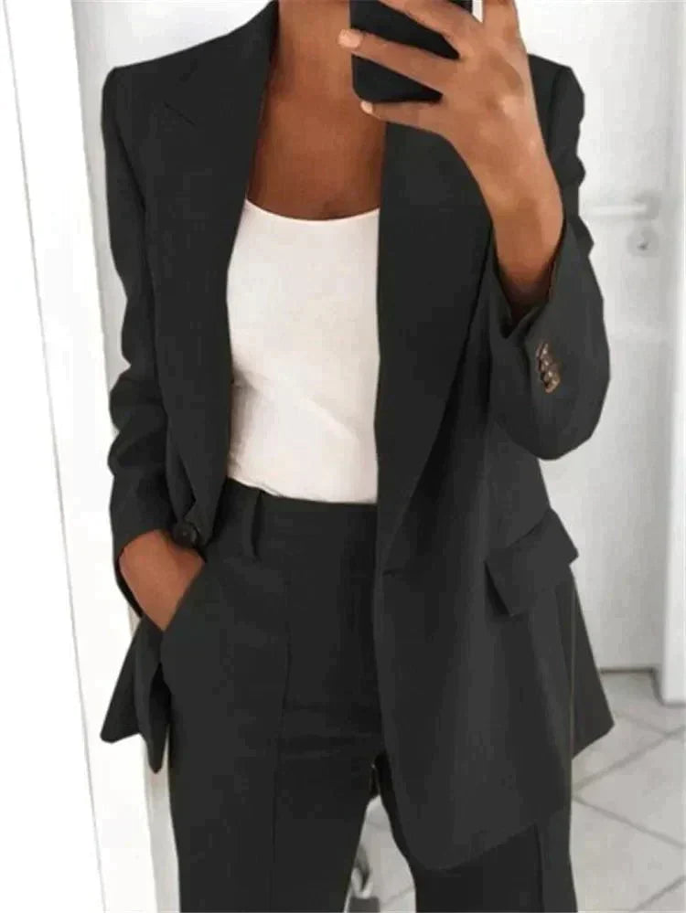 Blazer and Wide-Leg Trouser Set