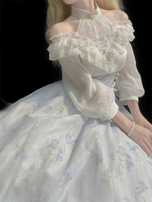 Elegance Midi Dress in Belle Époque Couture Style