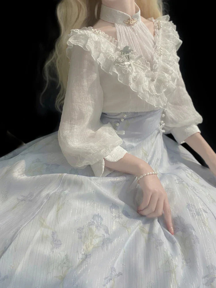 Elegance Midi Dress in Belle Époque Couture Style
