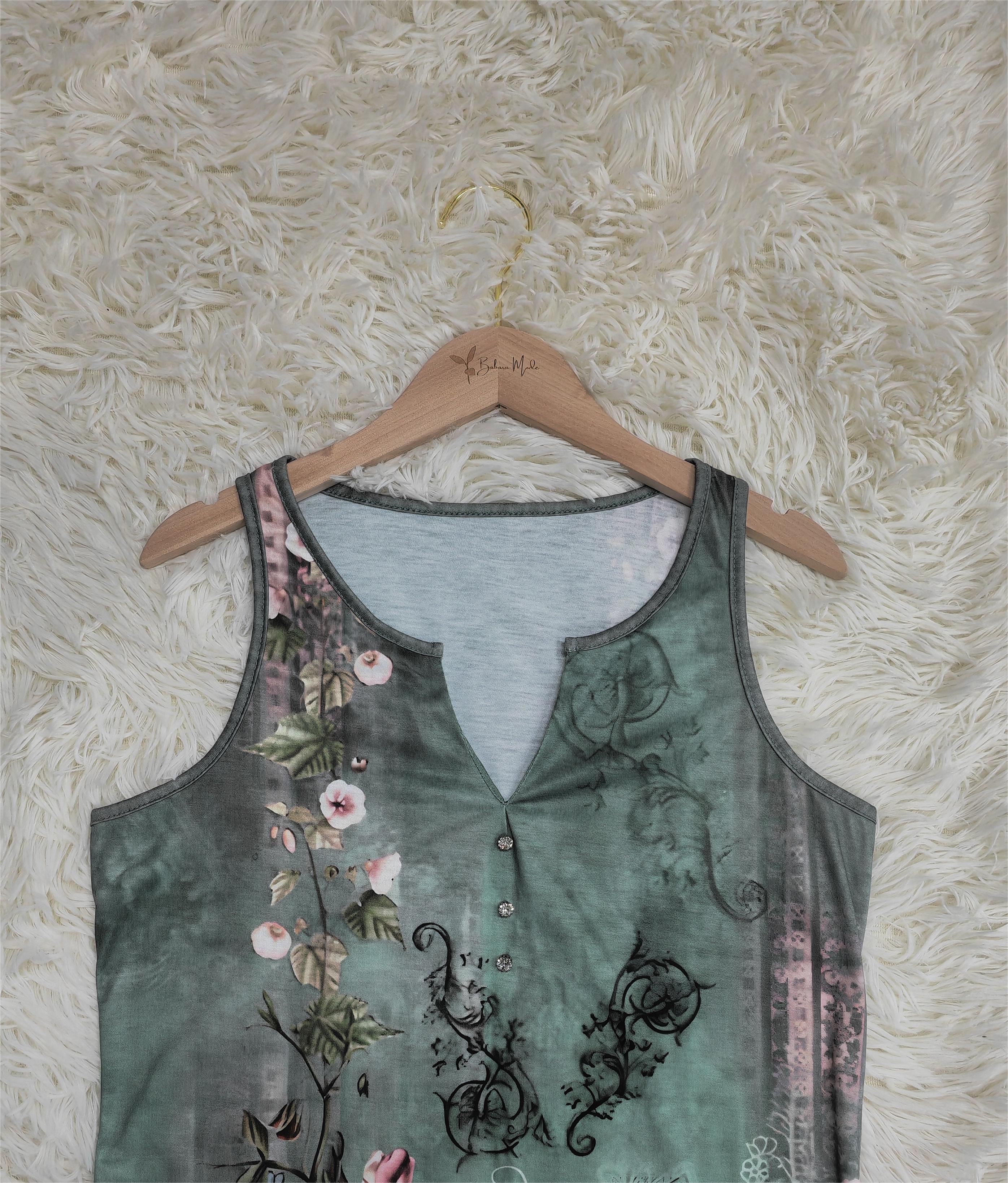 Floral Watercolor Sleeveless Top