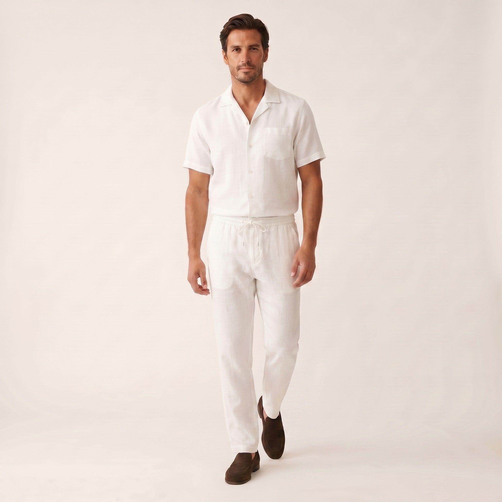 Soren | Men's Linen Cuban Collar Shirt - view 4