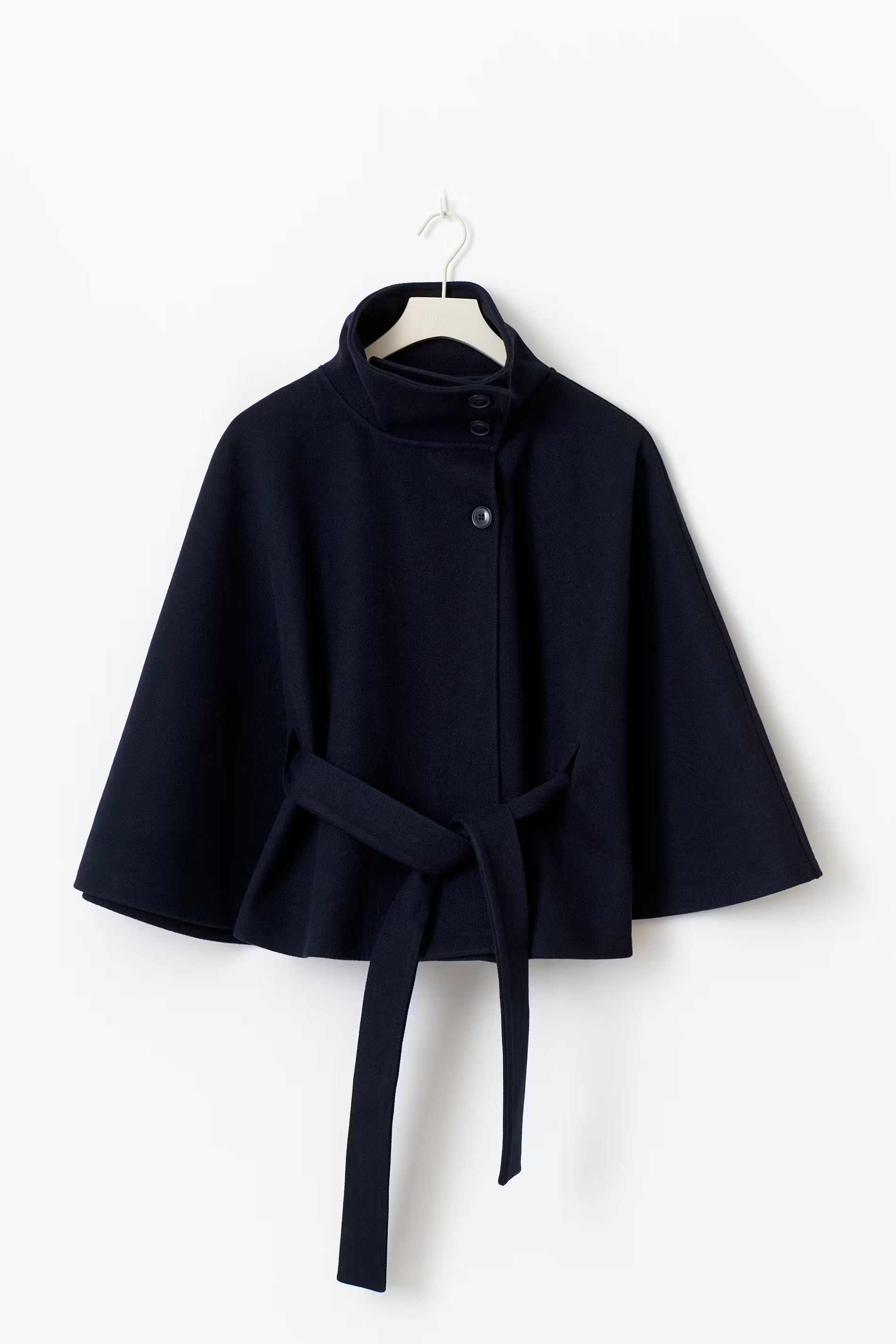Belted Funnel Neck Jacket for Women