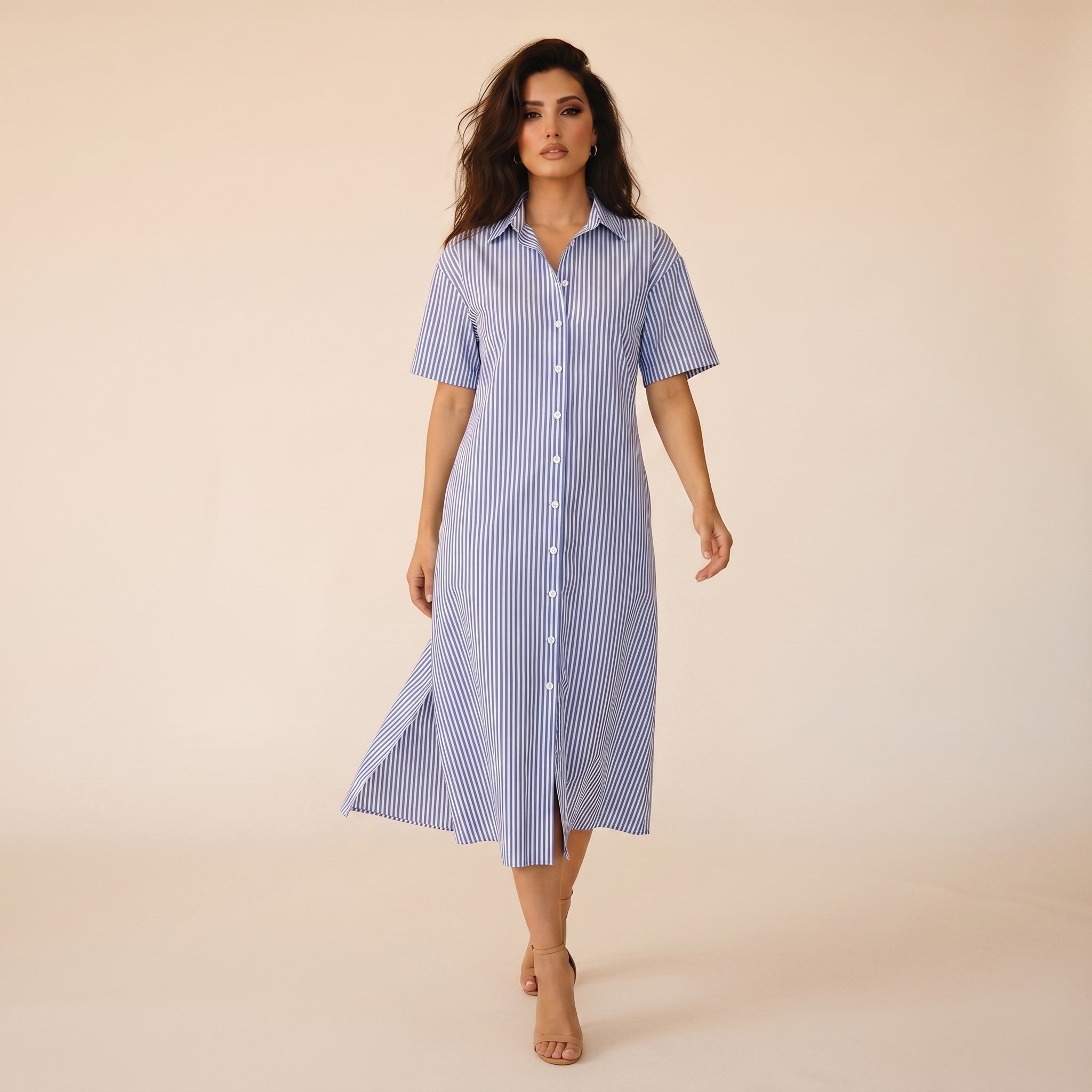 Cosima | Women's Poplin Shirt Dress - view 4