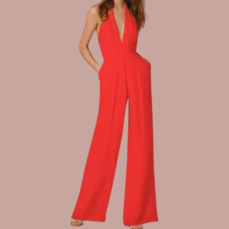 Verana | Stylish Sleeveless Women's Jumpsuit | Wide Legs And Deep V-Neck