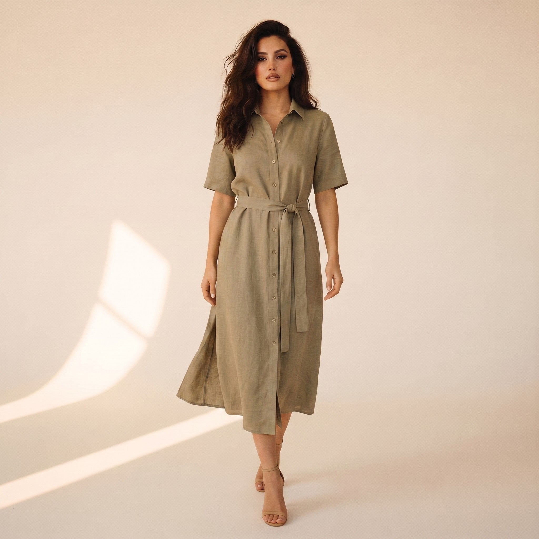Rosalind | Women's Linen Shirt Dress - view 4
