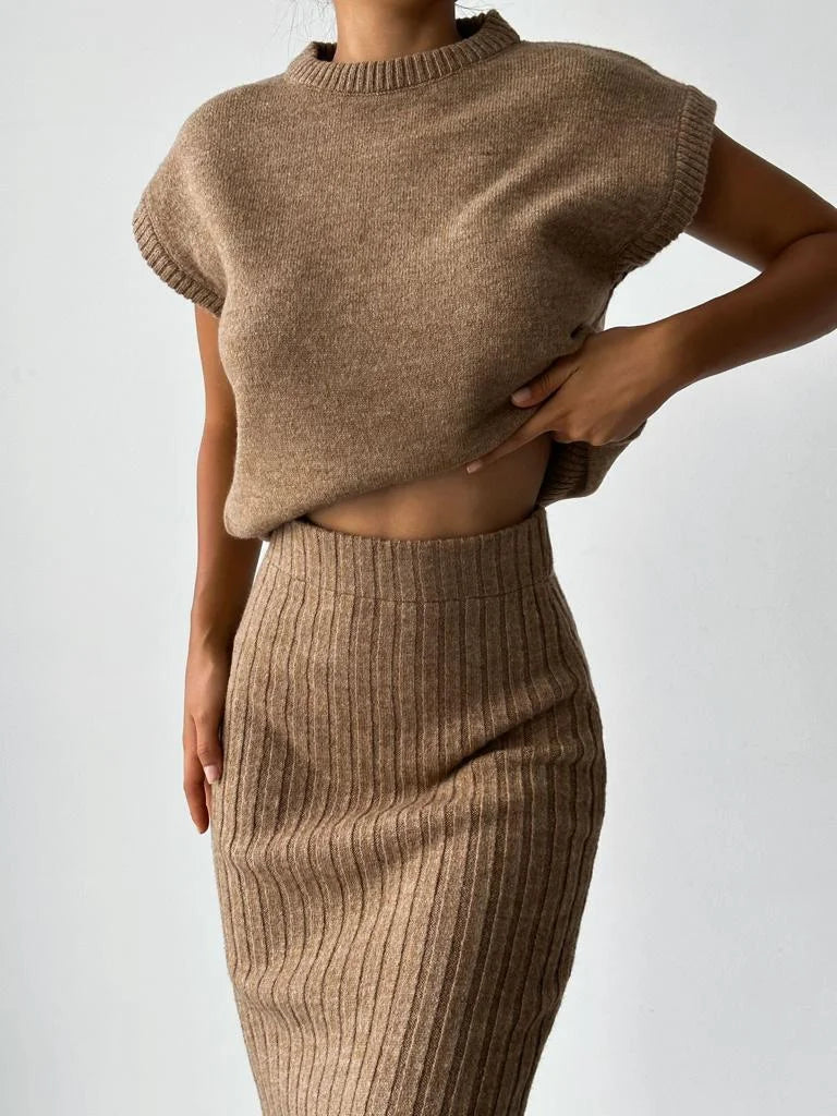 Sleeveless Ribbed Knit Top for Women