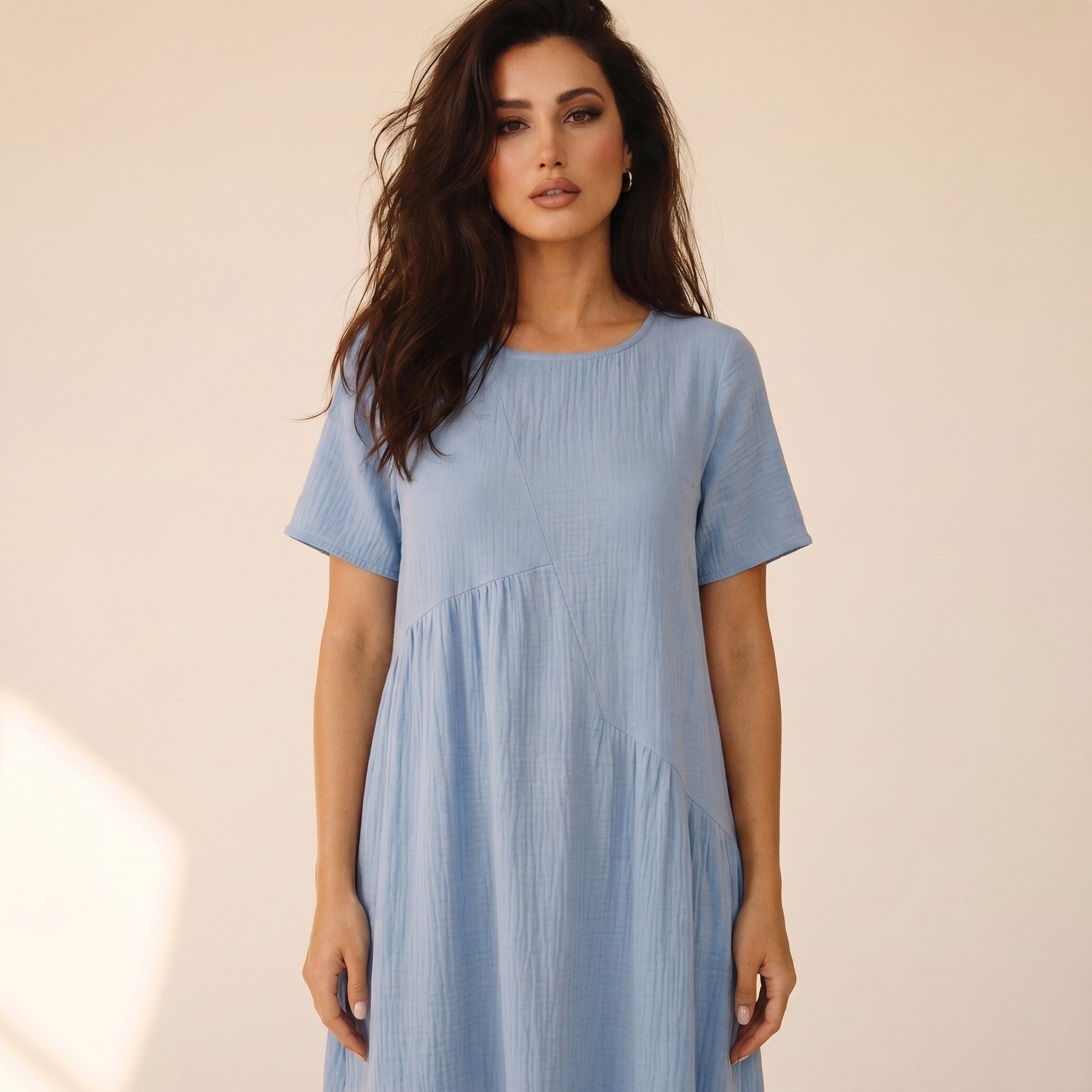 Verity | Women's Cotton Smock Midi Dress - view 3