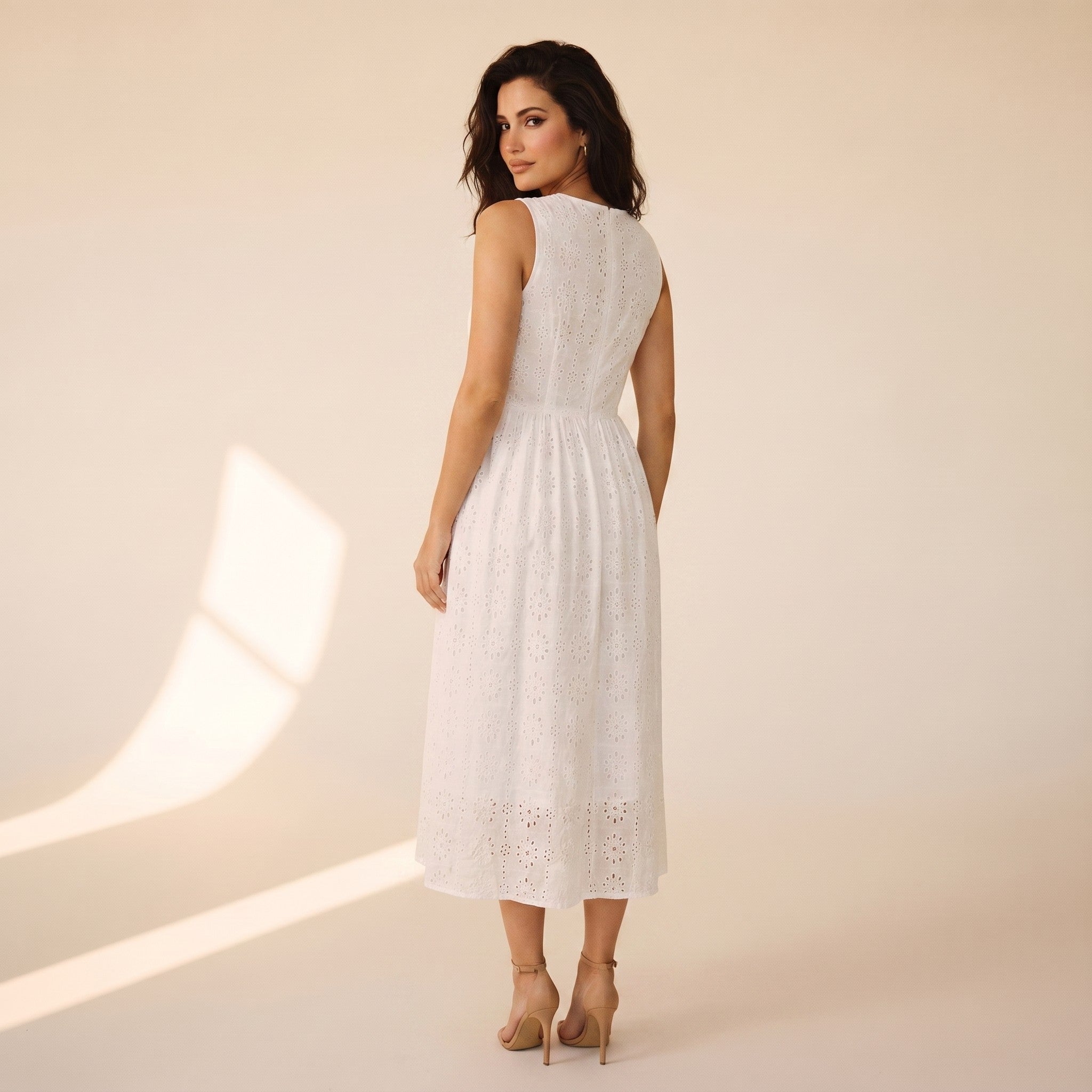 Ottilie | Women's Broderie Midi Dress - view 2