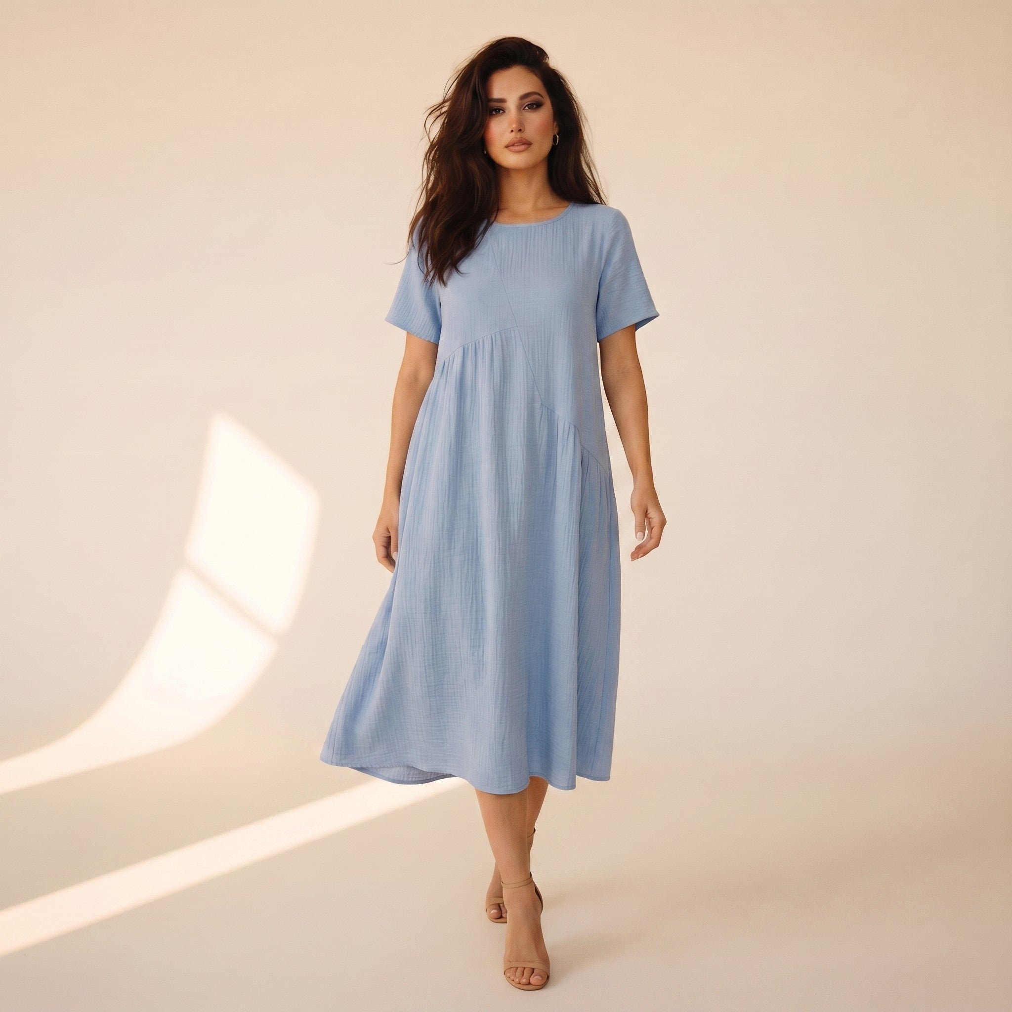 Verity | Women's Cotton Smock Midi Dress - view 4