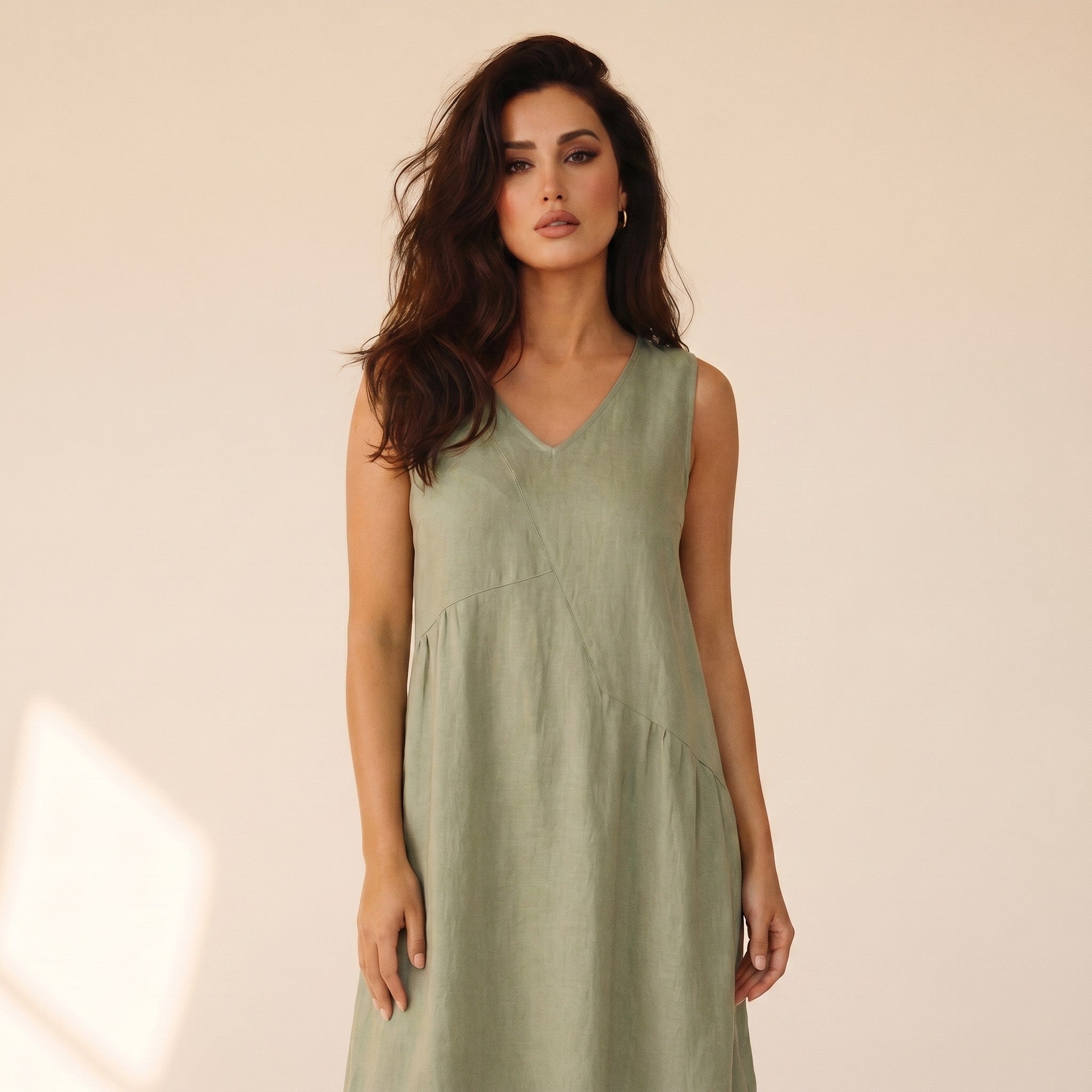 Seraphine | Women's Linen Midi Dress - view 3