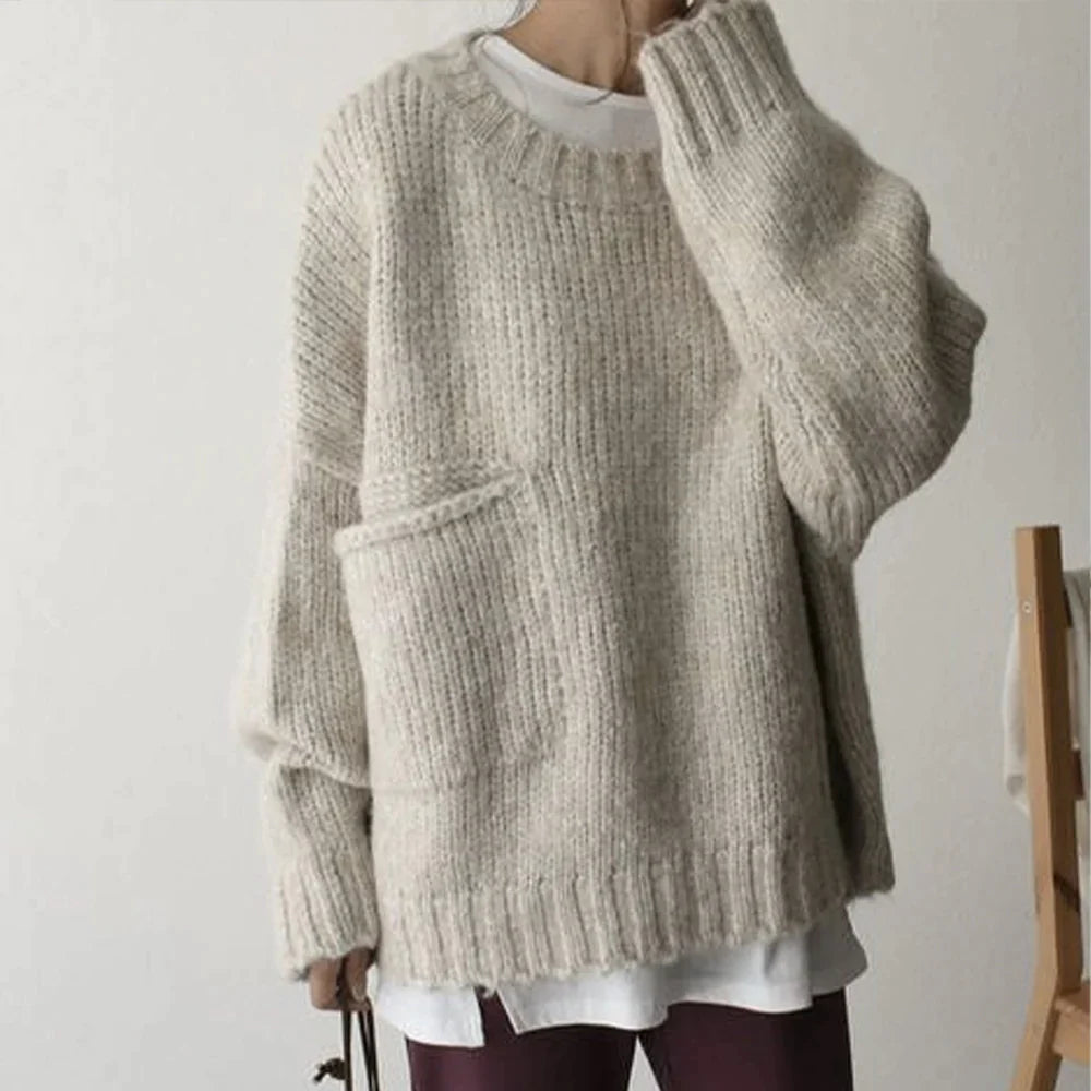 Comfy Oversized Sweater with Handy Pocket