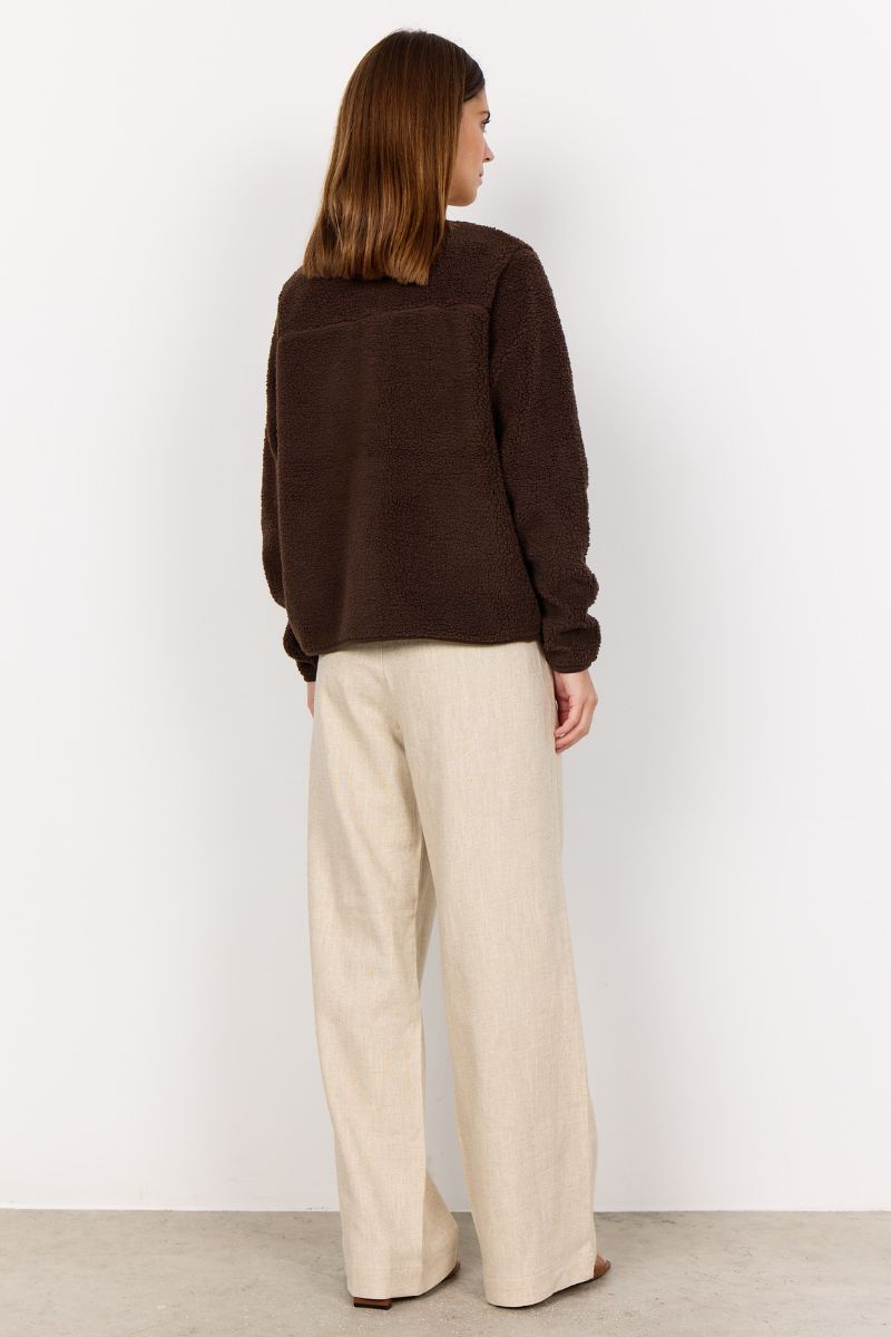Sherpa Collarless Jacket for Women