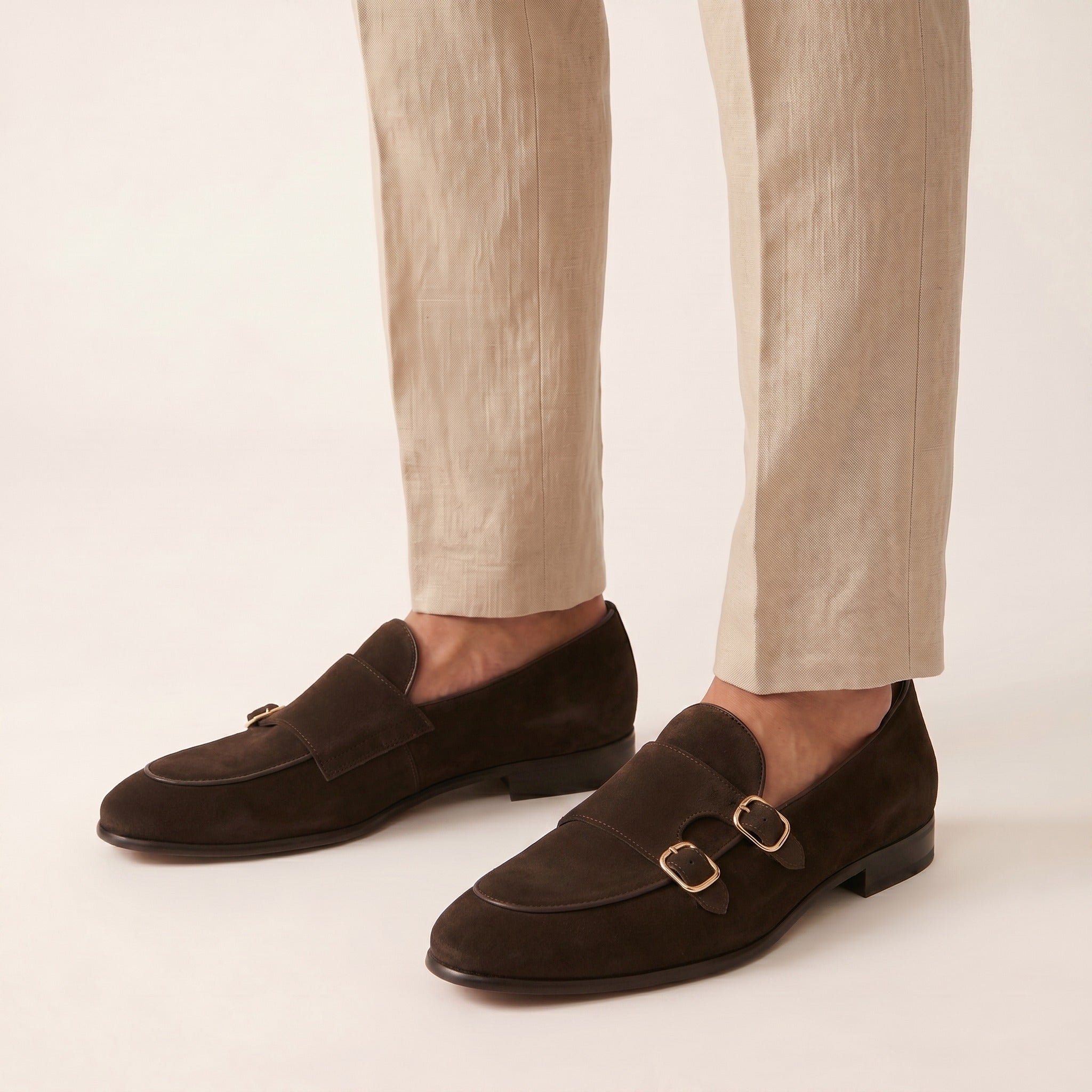 Cassian | Men's Suede Tassel Loafers - Dark Brown