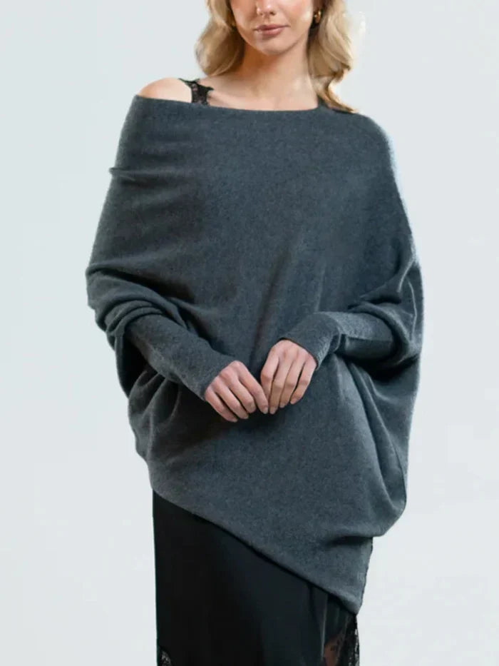 Off-Center Draped Sweater by Paulina