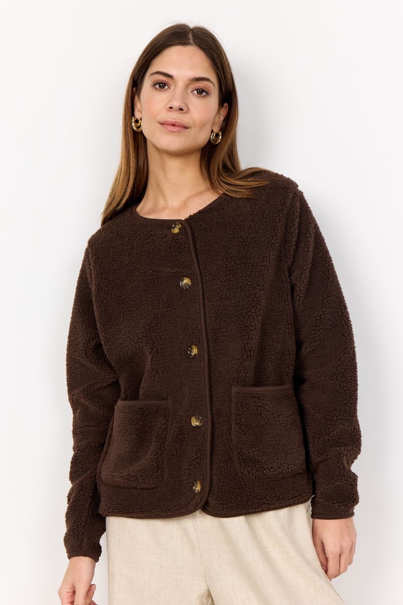 Sherpa Collarless Jacket for Women
