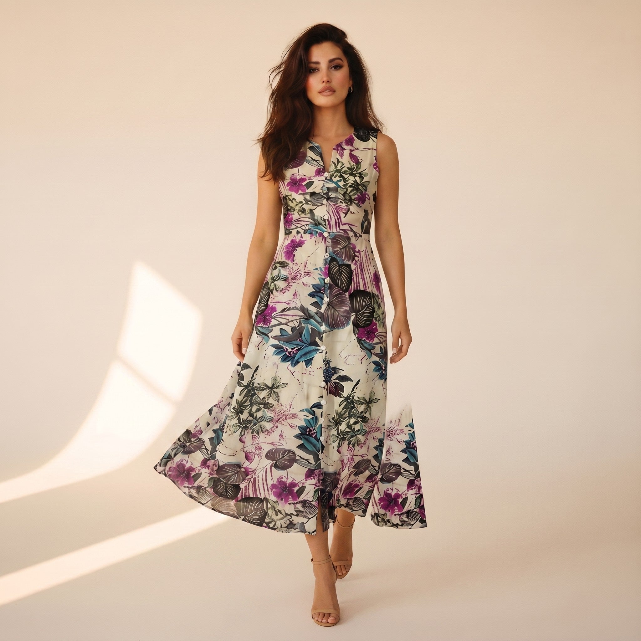 Romilly | Women's Floral Cotton Maxi Dress - view 4