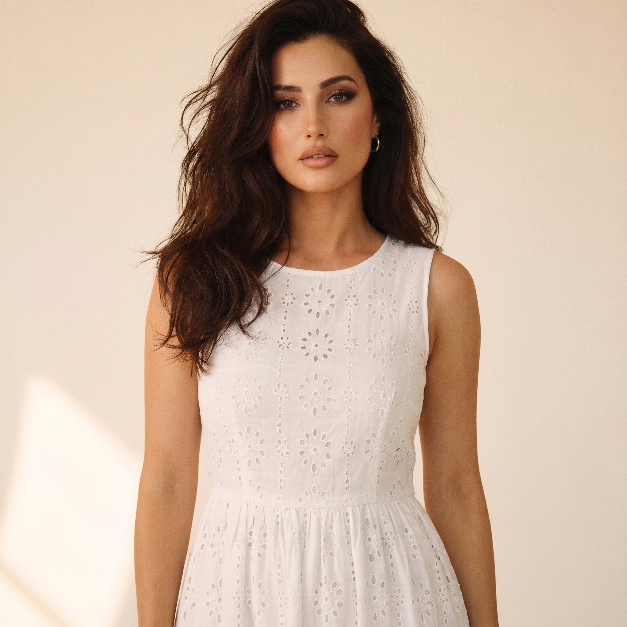 Ottilie | Women's Broderie Midi Dress - view 3