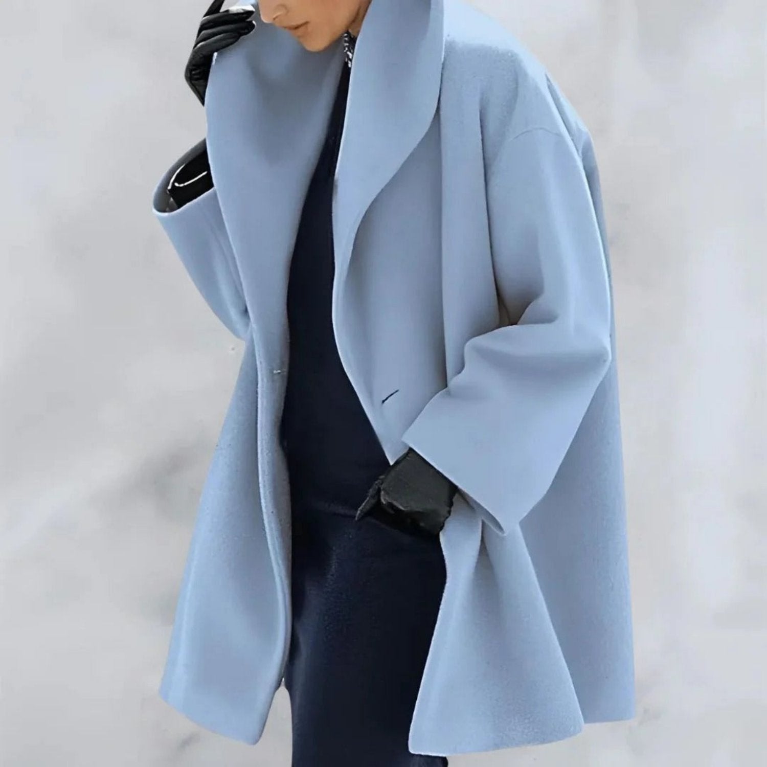Stylish long winter coat for women with buttons | Perfect for cold days