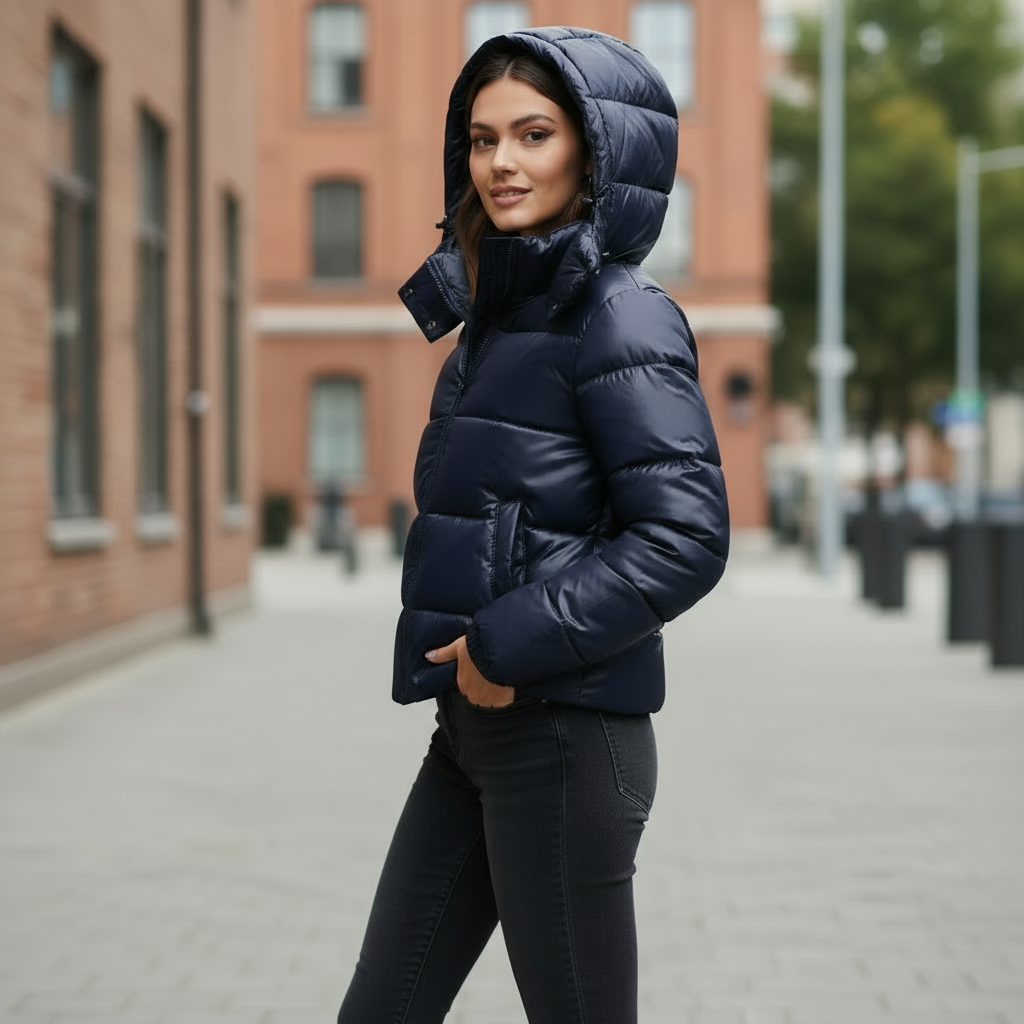 Hooded Quilted Puffer Jacket for Women