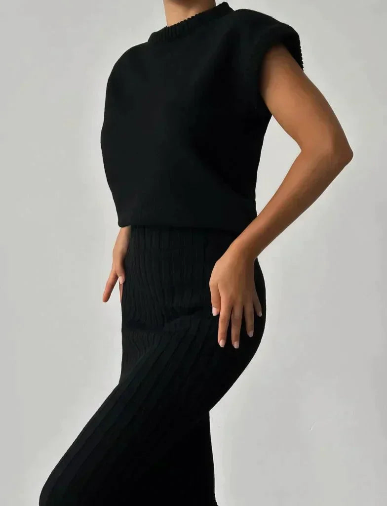 Sleeveless Ribbed Knit Top for Women