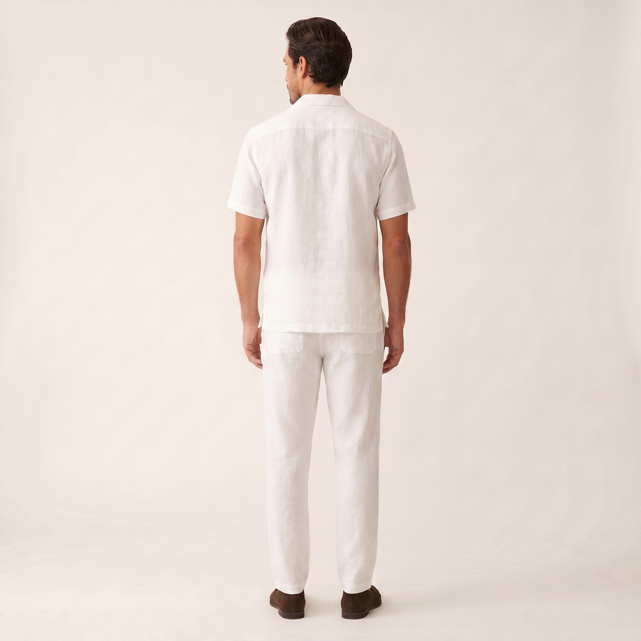 Soren | Men's Linen Cuban Collar Shirt - view 2