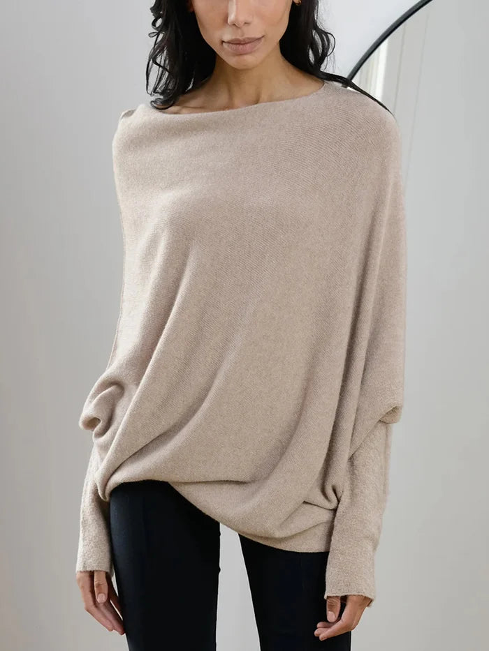 Off-Center Draped Sweater by Paulina