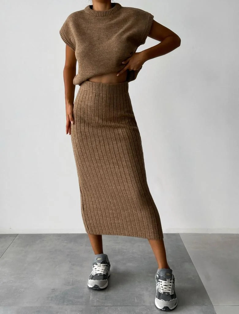 Sleeveless Ribbed Knit Top for Women