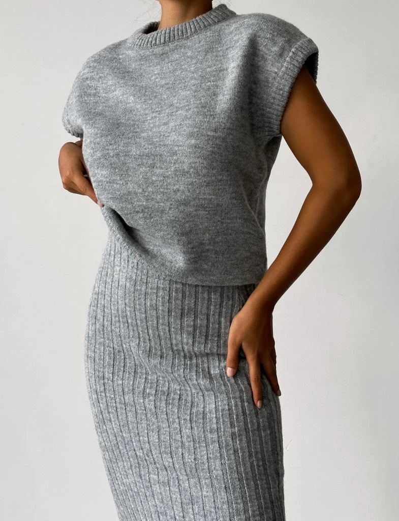 Sleeveless Ribbed Knit Top for Women