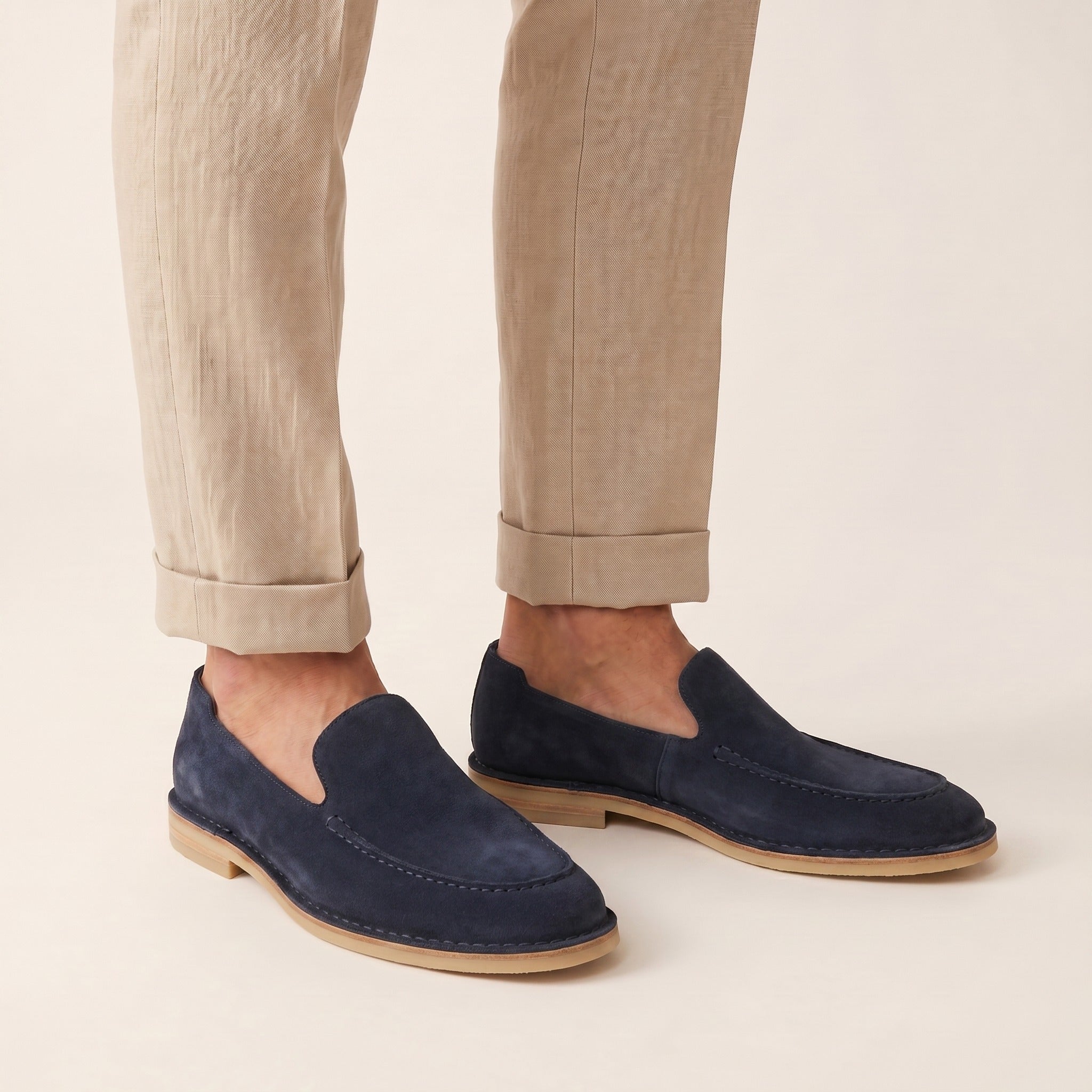Theo | Men's Leather Boat Shoes - Navy