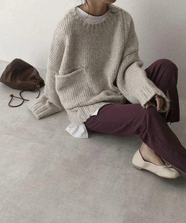 Comfy Oversized Sweater with Handy Pocket