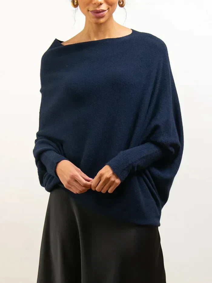 Off-Center Draped Sweater by Paulina