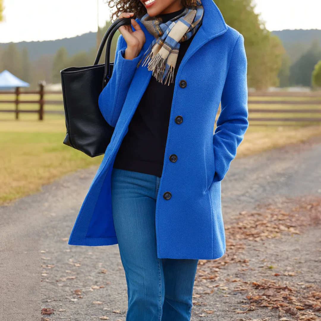 Notched Lapel Coat for Women