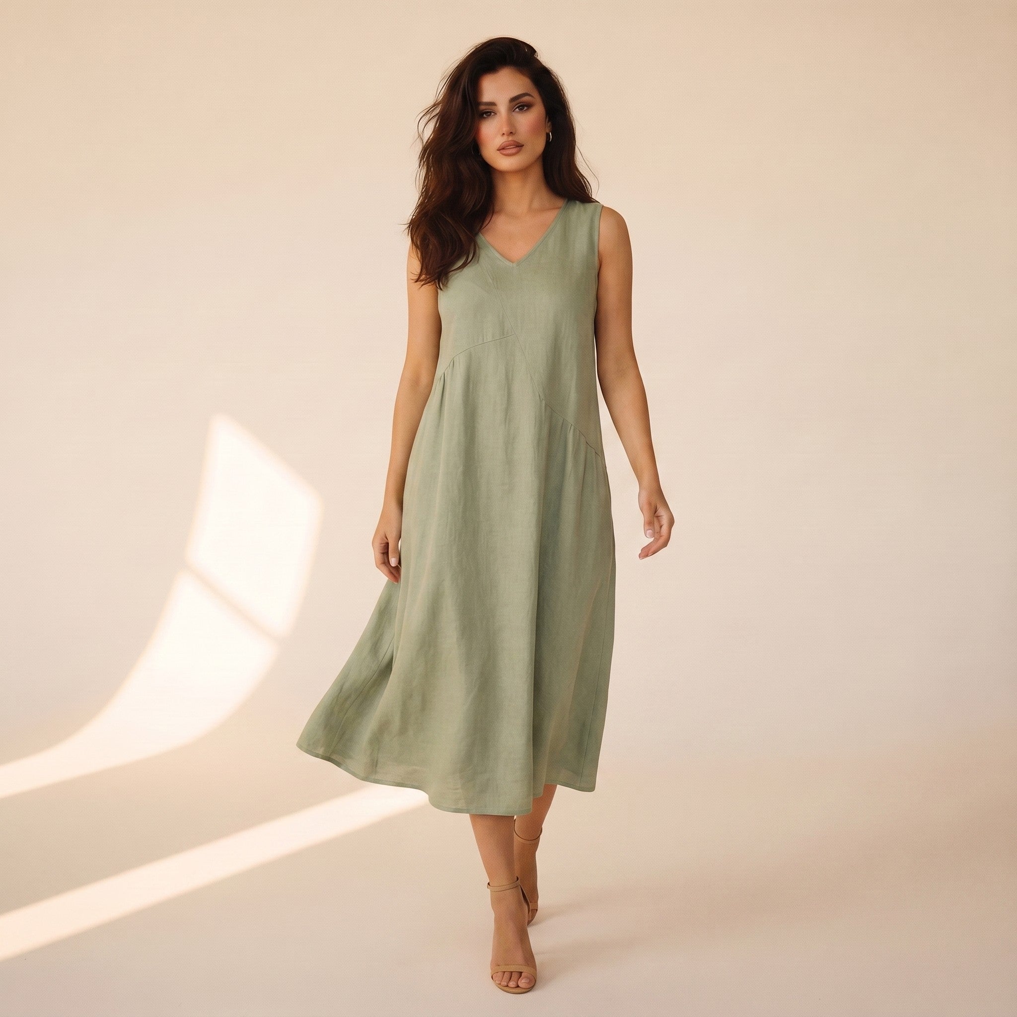 Seraphine | Women's Linen Midi Dress - view 4