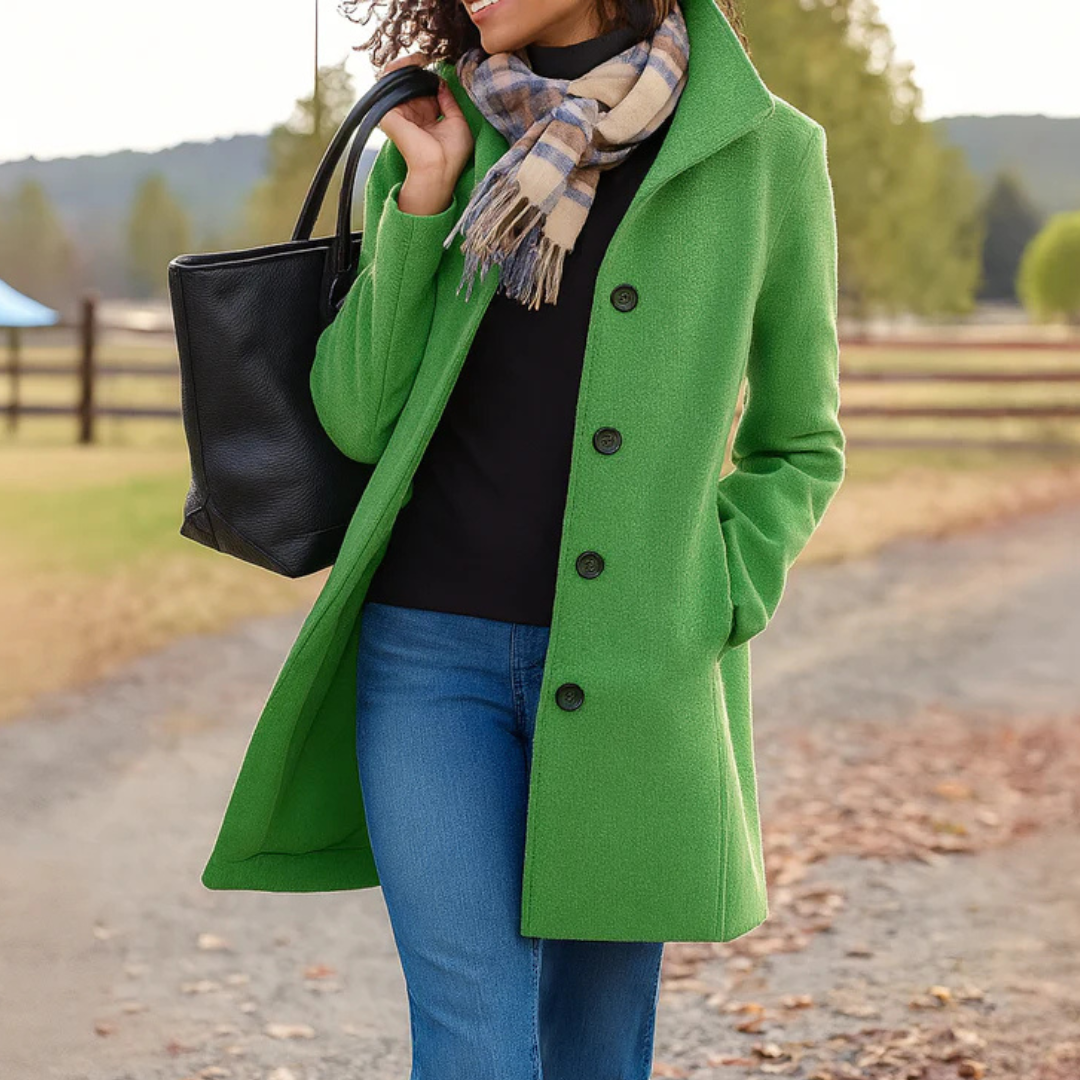 Notched Lapel Coat for Women