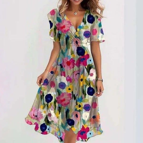 Clara Women's Dress - Elegant Short Sleeve Dress with Flattering Cut and Timeless Design