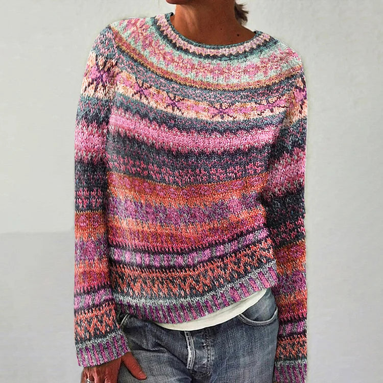 Fair Isle Knit Sweater for Women
