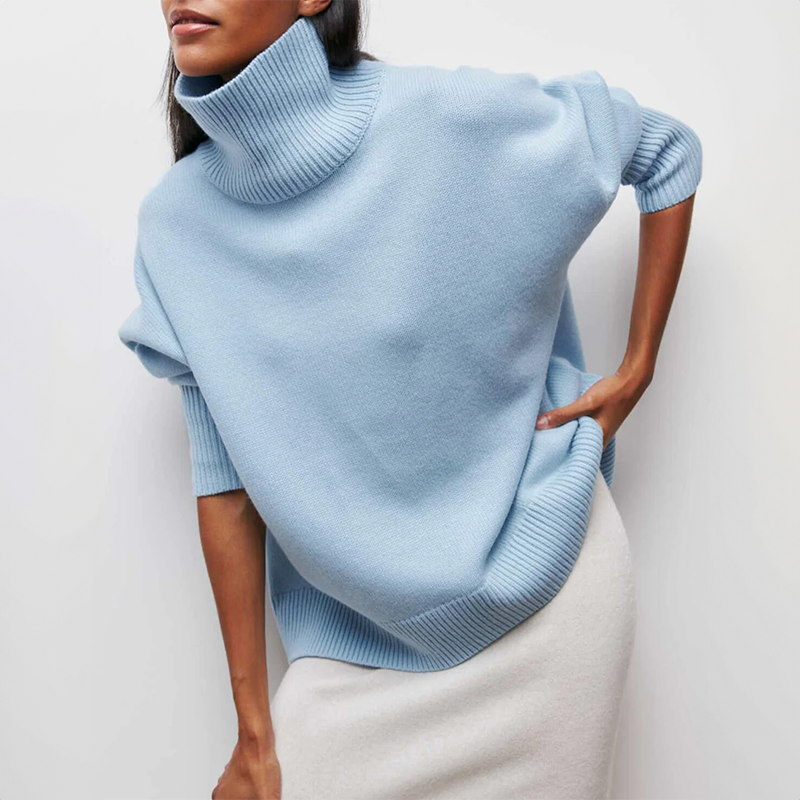 Women’s Knitted Turtleneck Jumper – Soft Warm Winter Sweater