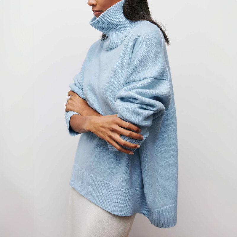 Women’s Knitted Turtleneck Jumper – Soft Warm Winter Sweater