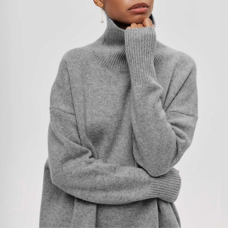 Women’s Knitted Turtleneck Jumper – Soft Warm Winter Sweater