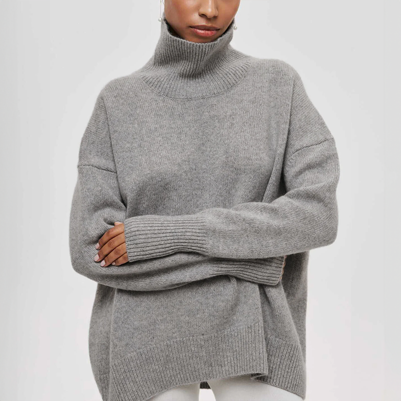 Women’s Knitted Turtleneck Jumper – Soft Warm Winter Sweater