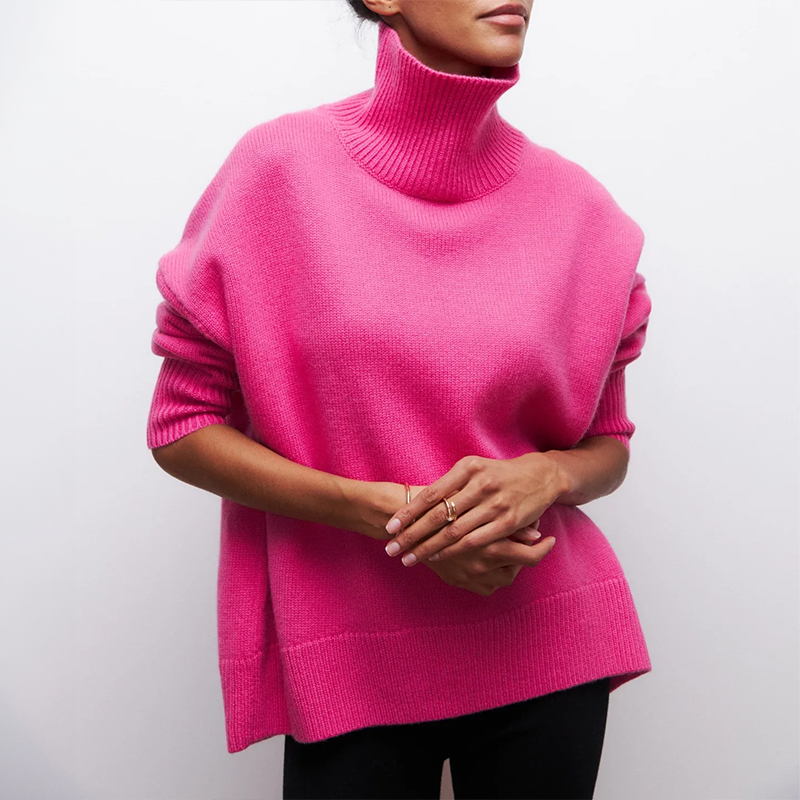Women’s Knitted Turtleneck Jumper – Soft Warm Winter Sweater