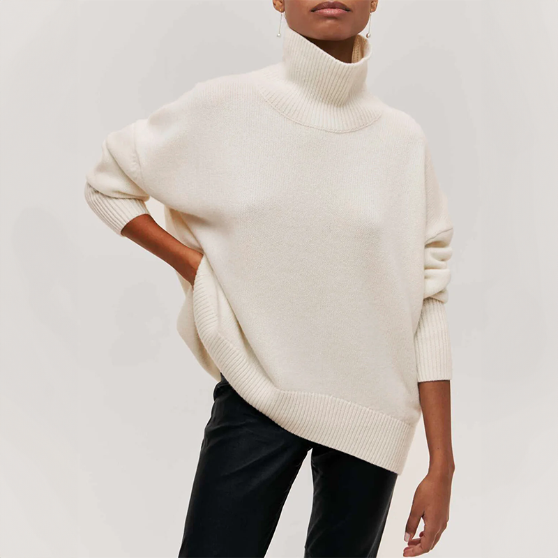 Women’s Knitted Turtleneck Jumper – Soft Warm Winter Sweater